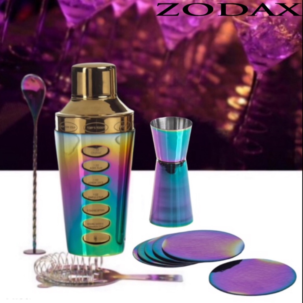Zodax Hammered Metal Rainbow Cocktail Shaker